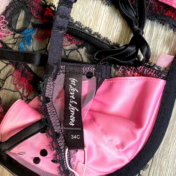 NWT Love and Lemons High Neck Bra and matching thong lingerie set 34C / MEDIUM - Picture 10 of 13